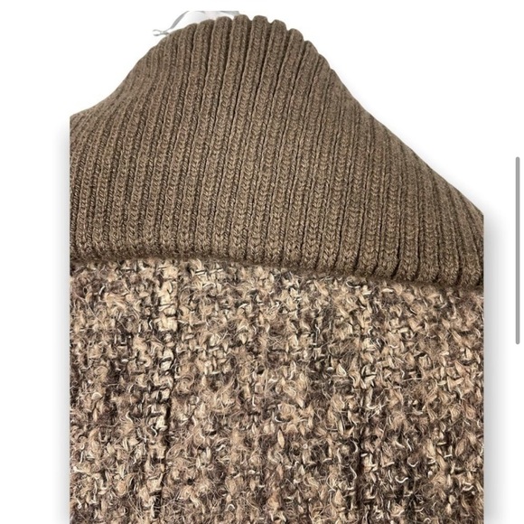 Calvin Klein Long Wool Winter Jacket Oatmeal Color with Sweater Neck Womens Sz 4 - Picture 4 of 7